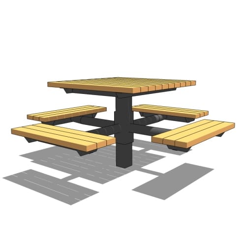 Model CP-4: Homestead Center-Post Table with 4 Seats