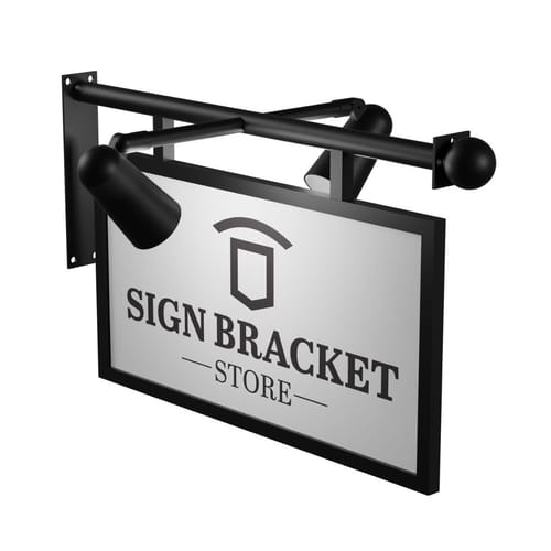 Bel Forte Lighted Sign Bracket with Framed Sign preview 2