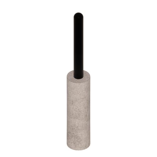 10 MPH Fixed Embedded Bollard: 5.563", Carbon / Powder Coated (RFP5560R S10)