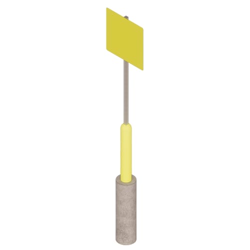 10 MPH Fixed Bollard: 5" With Signage (CIF 5560 S10)