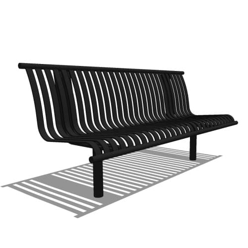 preview of Model CV1-1030: CityView Backless Bench -  Vertical Strap, Six Foot Length, No Ends, Embedded Mount