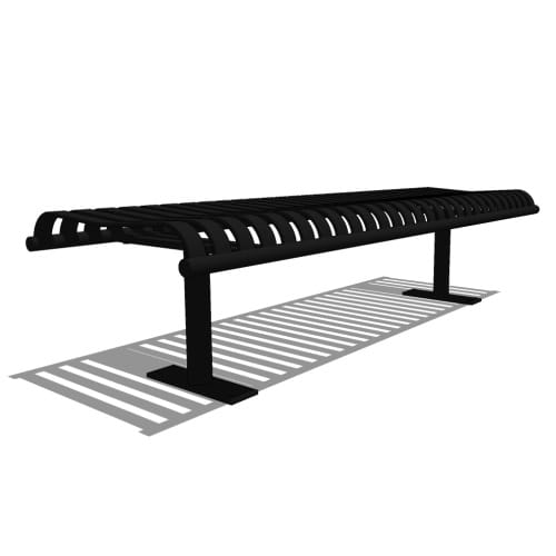 preview of Model CV1-1120: CityView Backless Bench - Vertical Strap, Six Foot Length, No Ends, Surface Mount