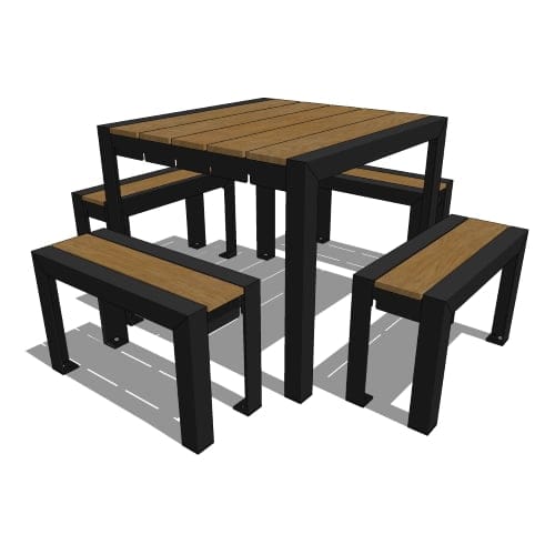 preview of Model WN6-1241: Wynne Sqaure Table - 36inch Table Top, Four Seats, Surface Mount