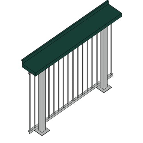 Model UL6-72x20x30-FP-SM: Stadium Drink Rail - 72inch Length, 20inch Depth, Dining Height, w/ Fall Protection