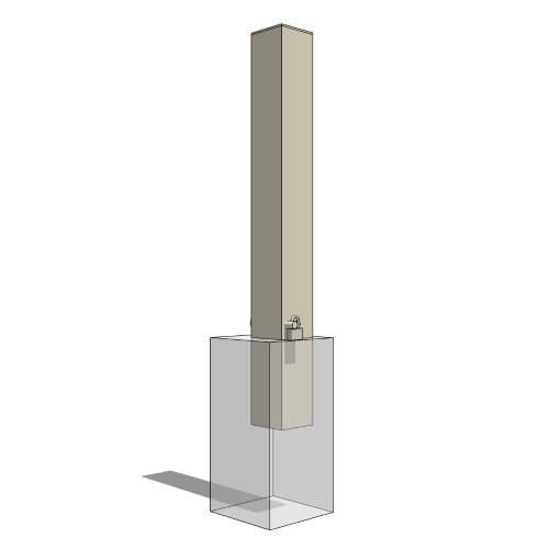 4'' Urban Aluminum Bollard With Locking Pin (PS-85-AL-LP 4 x 4 x 42)
