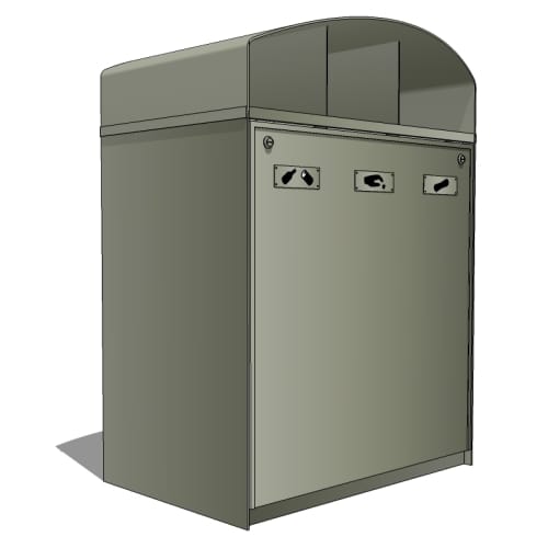 City 3 Stream Waste/Recycle Receptacle (PS-944-AL-35)