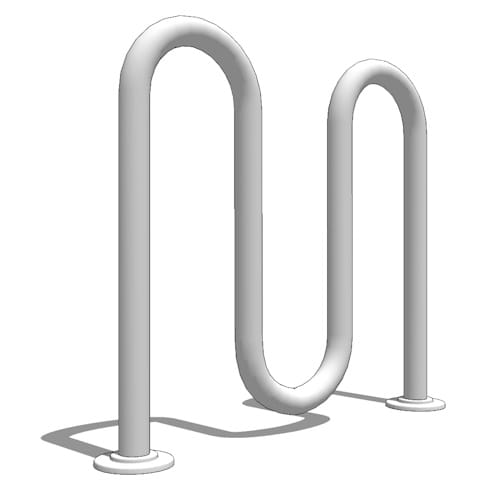 RB 05 S S: 5 Capacity, Surface Flange Mount, Stainless Steel Bike Rack