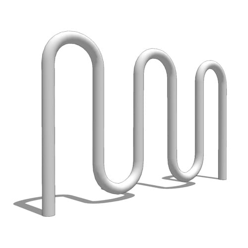 RB 07 I S: 7 Capacity, Inground Anchor Mount, Stainless Steel Bike Rack