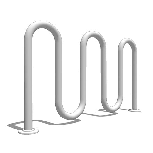 RB 07 S S: 7 Capacity, Surface Flange Mount, Stainless Steel Bike Rack
