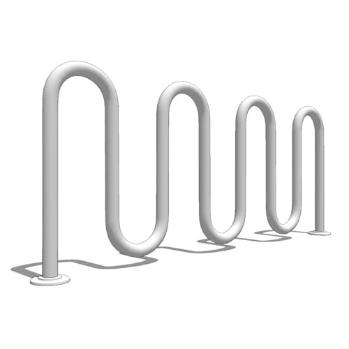 RB 09 S S: 9 Capacity, Surface Flange Mount, Stainless Steel Bike Rack