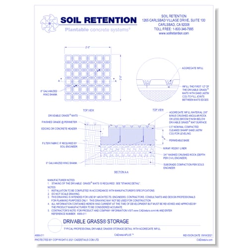preview of Typical Professional Drivable Grass® Storage Detail with Aggregate Infill