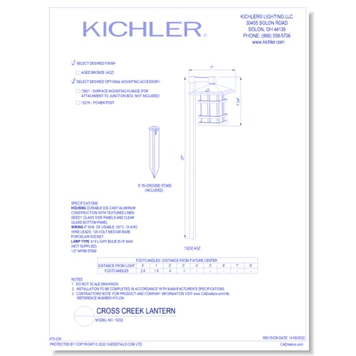 preview of Model:  15232 - Cross Creek Lantern (Finish Available in AGZ)