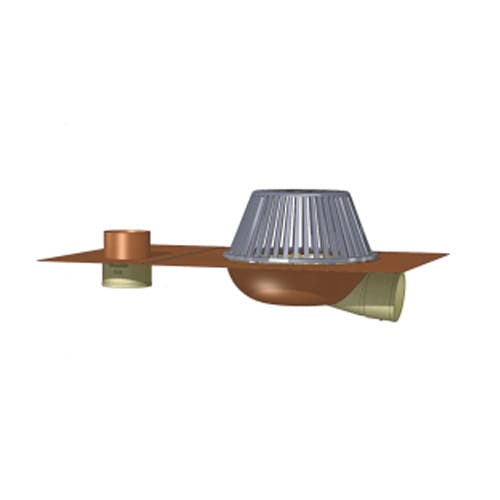 Side Outlet Roof Drain with Overflow