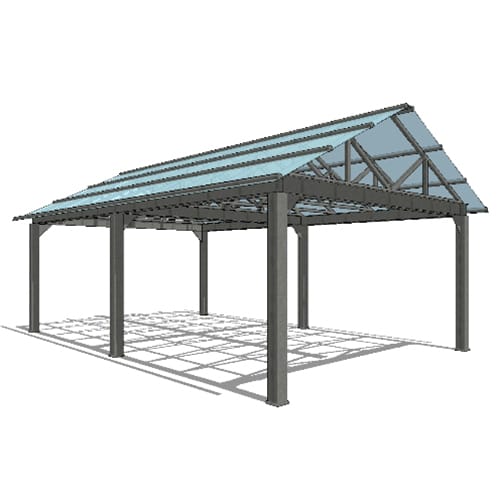 Urban Racks Shelter: Steel Fully Secured Shelter - 15 x 40 Ft. ( UBS-Parkiteer-40 ) preview 1