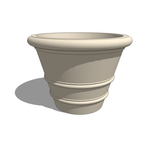 Cast Stone Collection: Classic Rolled Rim Cast Stone Planter (VE)