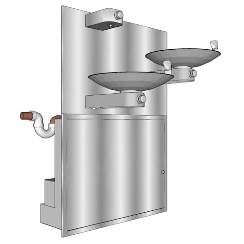 Electric Water Coolers: FC-107-16-HL-VP Vandal Proof Non-Recessed, High/Low Drinking Fountain with Chiller/Purifier