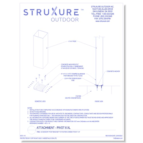 preview of PBB2: Accessory Post Bracket To Footer Connection 8 x 8