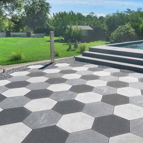 Porcelain Pavers: Hexagonal