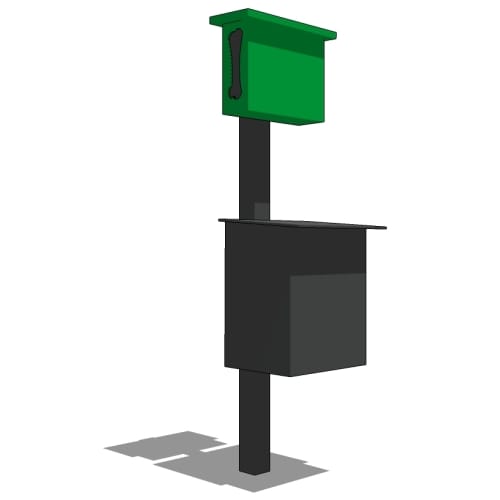 The Pet Waste Station Aluminum - DL-PWS100-IG: Exclusive Signature Decorative Pet Waste Station, IN-GROUND POST (IG)