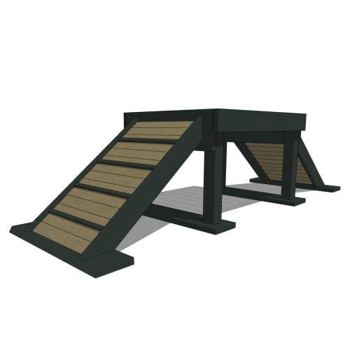 Gyms For Dogs - DL-BC2-RPW-10020: Bridge Climb - 20 Incline Easy, 24' Tall (L/X)