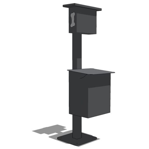 The Pet Waste Station Aluminum - DL-PWS100-SM: Exclusive Signature Decorative Pet Waste Station, SURFACE MOUNT (SM)