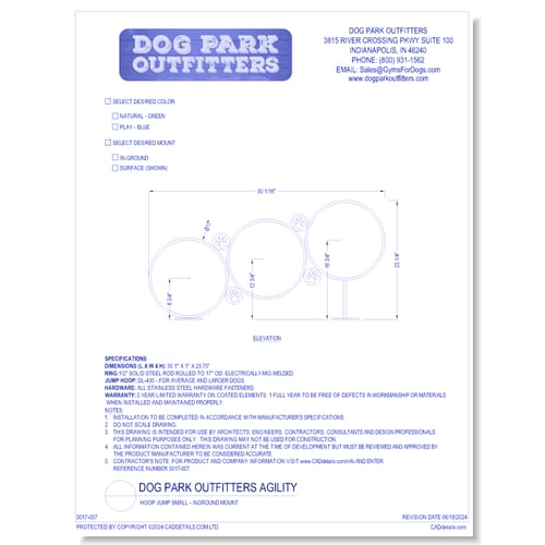 Dog Park Outfitters - Hoop Jump Small - Inground Mount