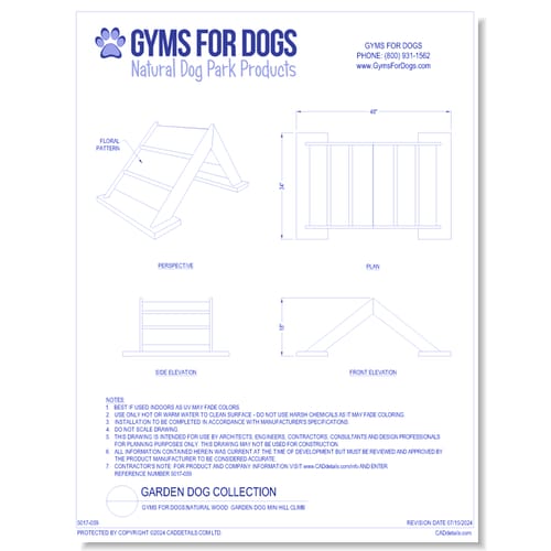 Gyms for Dogs Natural Wood - Garden Dog Mini Hill Climb