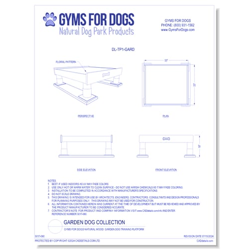 Gyms for Dogs Natural Wood - Garden Dog Training Platform