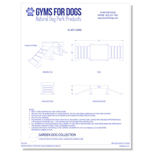 Gyms for Dogs Natural Wood - Garden Dog Bridge Climb