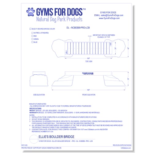 Gyms For Dogs - Ellie’s Boulder Bridge - Pro - DL-NCBEBB-PRO-LCB