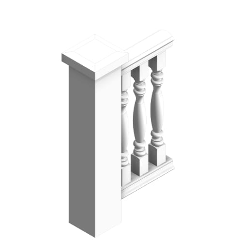 4-1/4" x 37" Fiberglass, Urethane, & Synthetic Stone Balustrades, Railing System - #B7028 Baluster