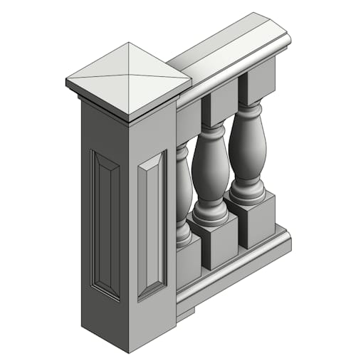 8" x 37" Fiberglass, Urethane, & Synthetic Stone Balustrades, Railing System