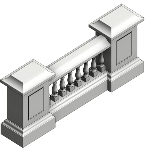 22" x 43" Fiberglass, Urethane, & Synthetic Stone Balustrades, Railing System