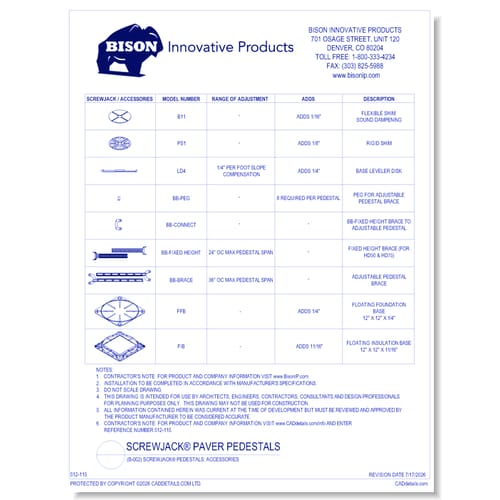 preview of (B-002) ScrewJack® Pedestals: Accessories