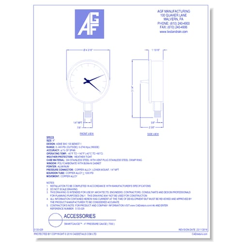 SMARTGAUGE™ - 4" Pressure Gauge ( 7550 )
