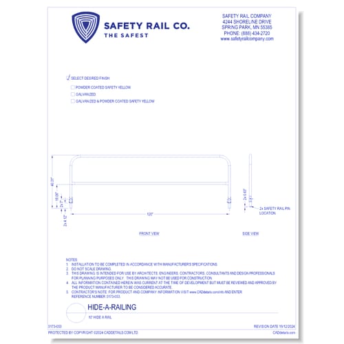 preview of 10' Hide A Rail