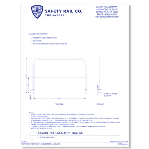 preview of 5' Mobile Safety Rail