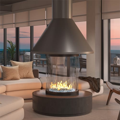 3' Diameter Round Gas Fireplace preview 1
