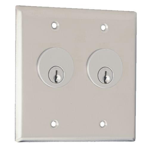 CM-3200 & CM-3500 Series: Double Gang Key Switches - Stainless Steel Faceplate preview 1