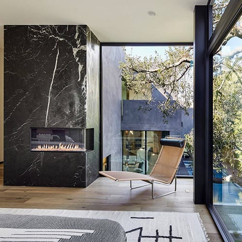 Indoor Flare Right Corner - Modern Fireplaces