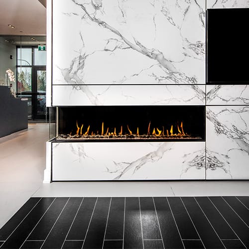 Indoor Flare Left Corner - Modern Fireplaces