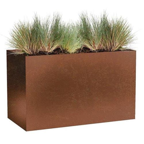 Modern Elite Corten Steel: Wide Rectangle Planter preview 1