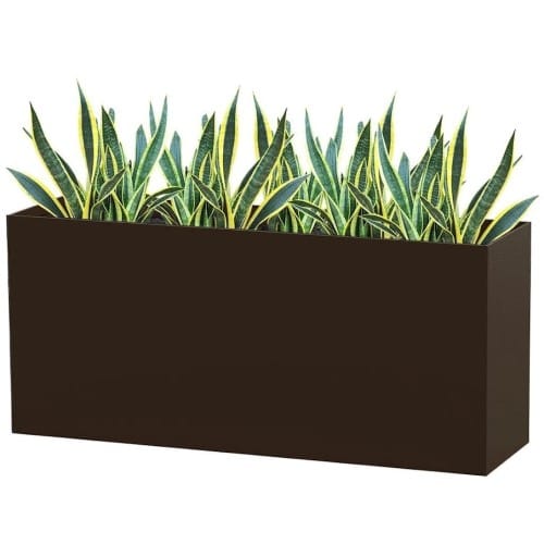 Modern Elite: Low Rectangle Powder-Coated Aluminum Planter - 6107LR