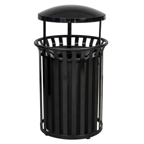 Streetscape Collection Outdoor Trash Receptacle with Rain Canopy - 37 Gallon preview 5