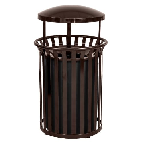 Streetscape Collection Outdoor Trash Receptacle with Rain Canopy - 37 Gallon preview 1