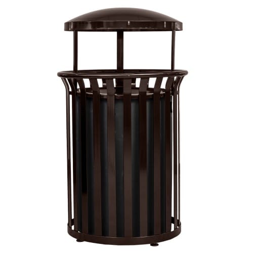 Streetscape Collection Outdoor Trash Receptacle with Rain Canopy - 37 Gallon preview 2