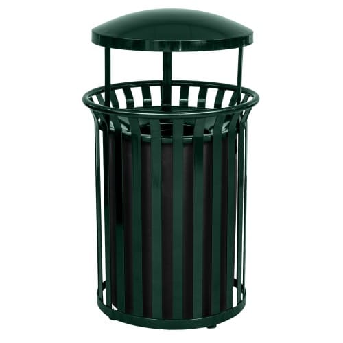 Streetscape Collection Outdoor Trash Receptacle with Rain Canopy - 37 Gallon preview 3