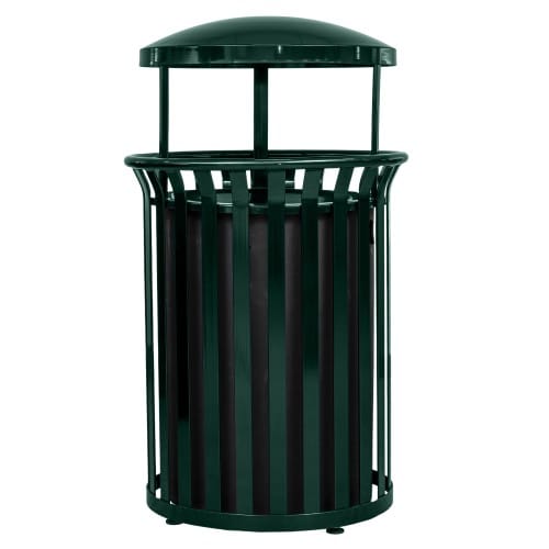 Streetscape Collection Outdoor Trash Receptacle with Rain Canopy - 37 Gallon preview 4