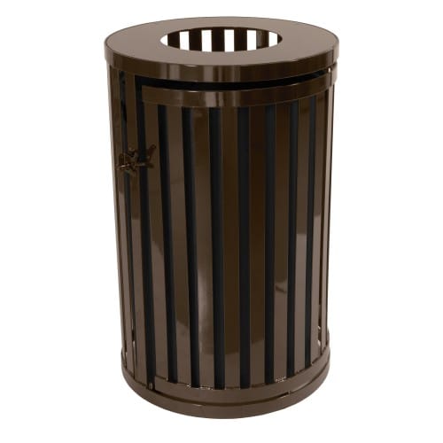 Streetscape Collection Outdoor Trash Receptacle with Flat Top and Door - 45 Gallon preview 6