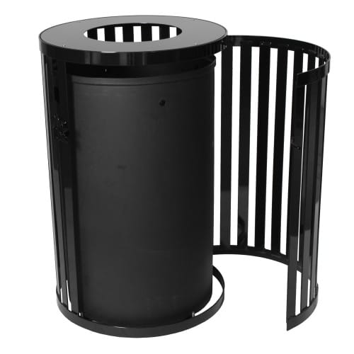 Streetscape Collection Outdoor Trash Receptacle with Flat Top and Door - 45 Gallon preview 1